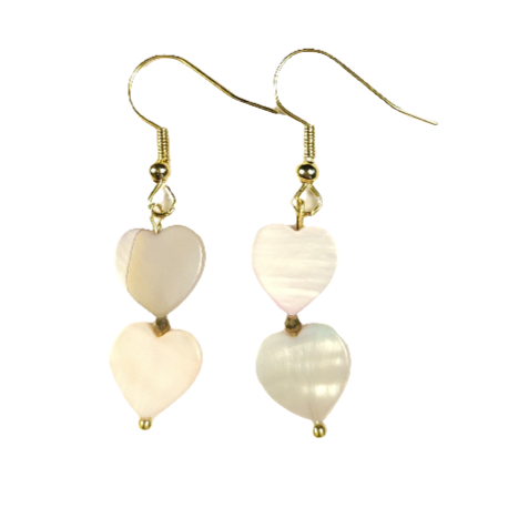 Licht roze hartjes oorbellen